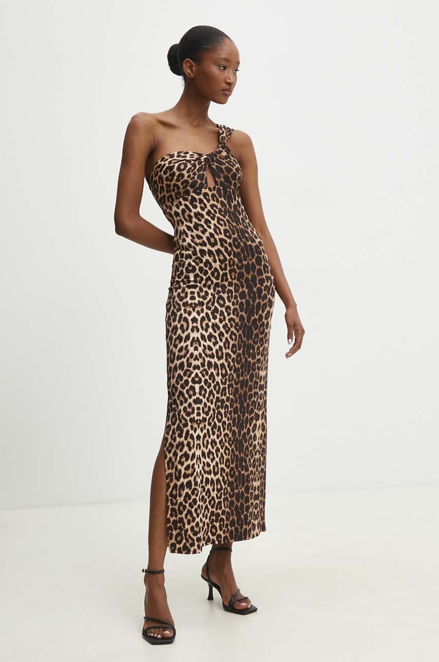 Answear Lab rochie culoarea bej, maxi, mulata Answear Lab rochie culoarea bej, maxi, mulata