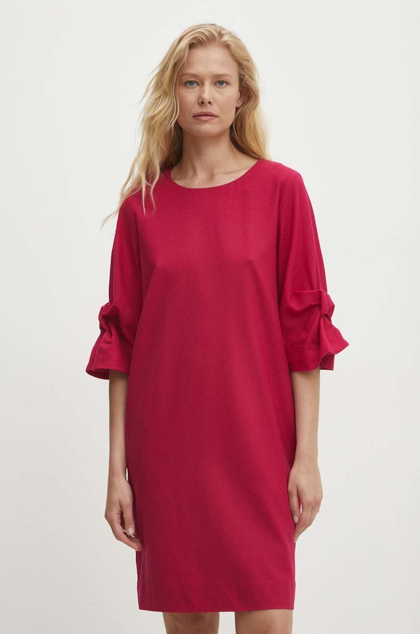 Answear Lab rochie din lână culoarea roz, mini, dreaptă