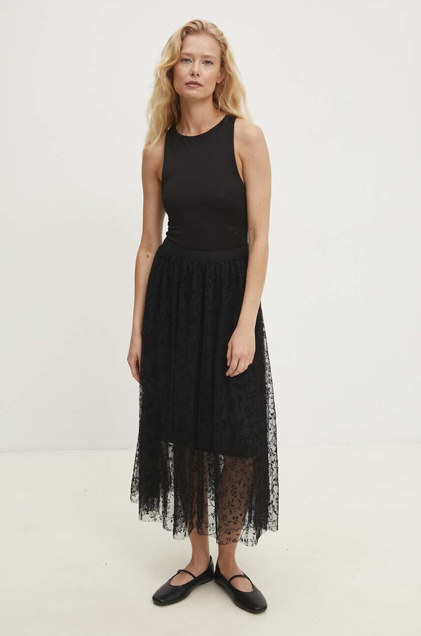 Answear Lab fustă culoarea negru, maxi, evazati