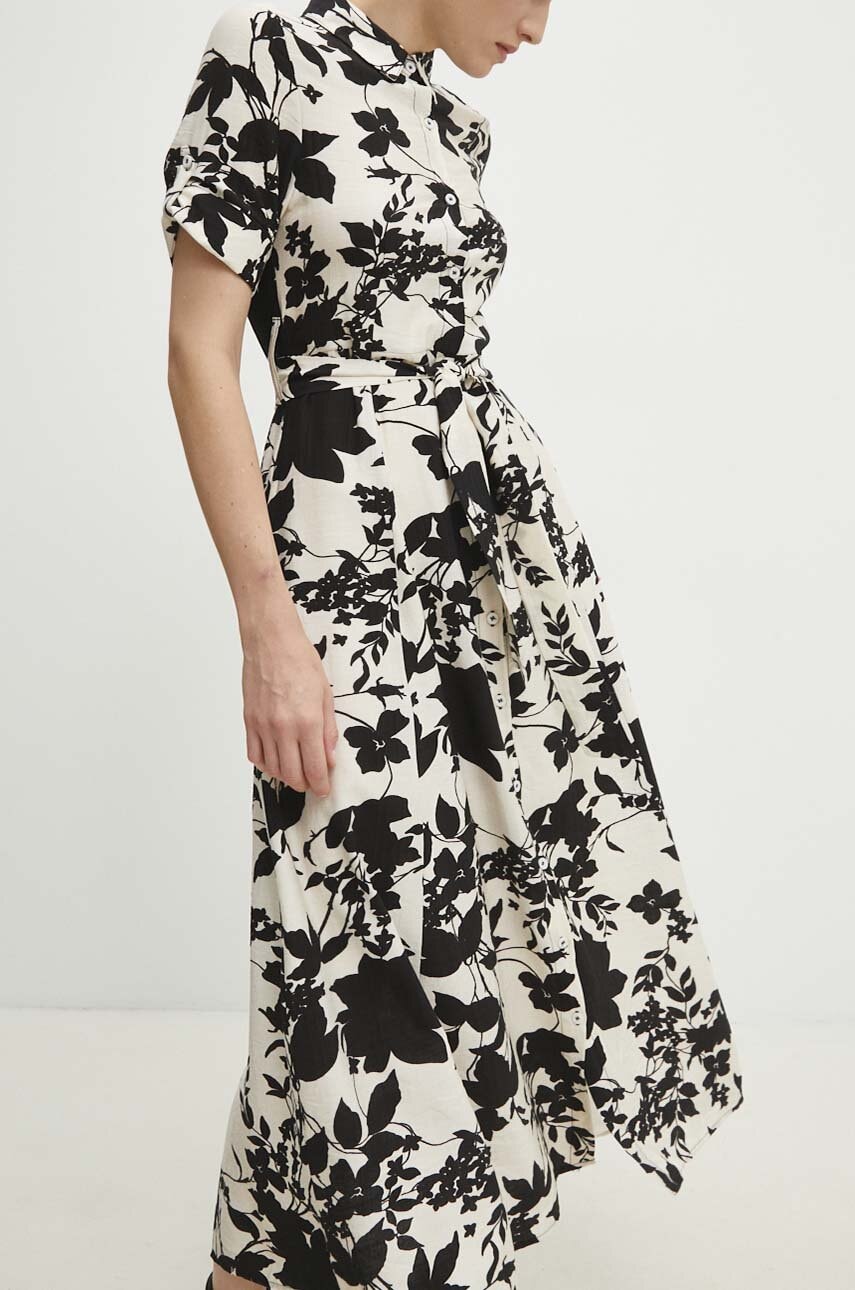 Answear Lab rochie din in culoarea negru, maxi, evazati