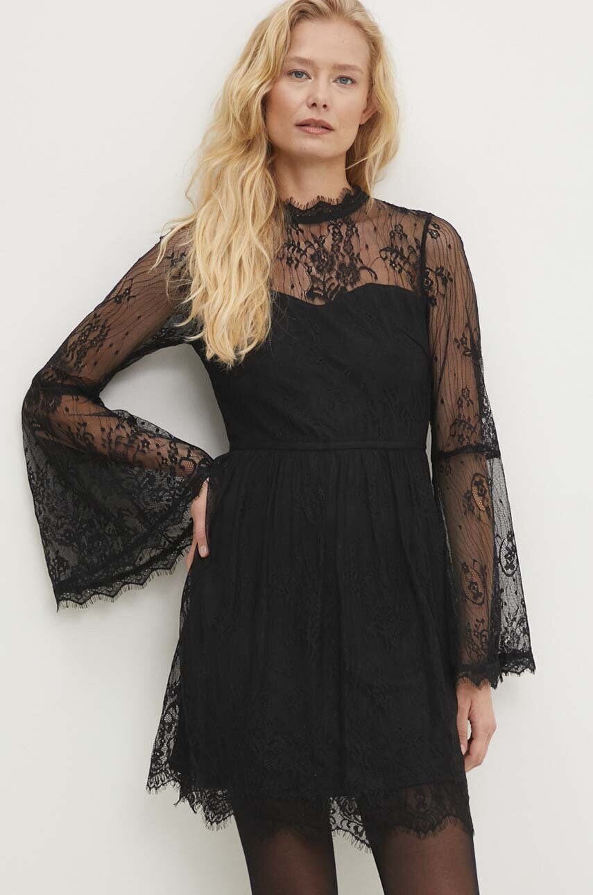 Answear Lab rochie culoarea negru, mini, evazati