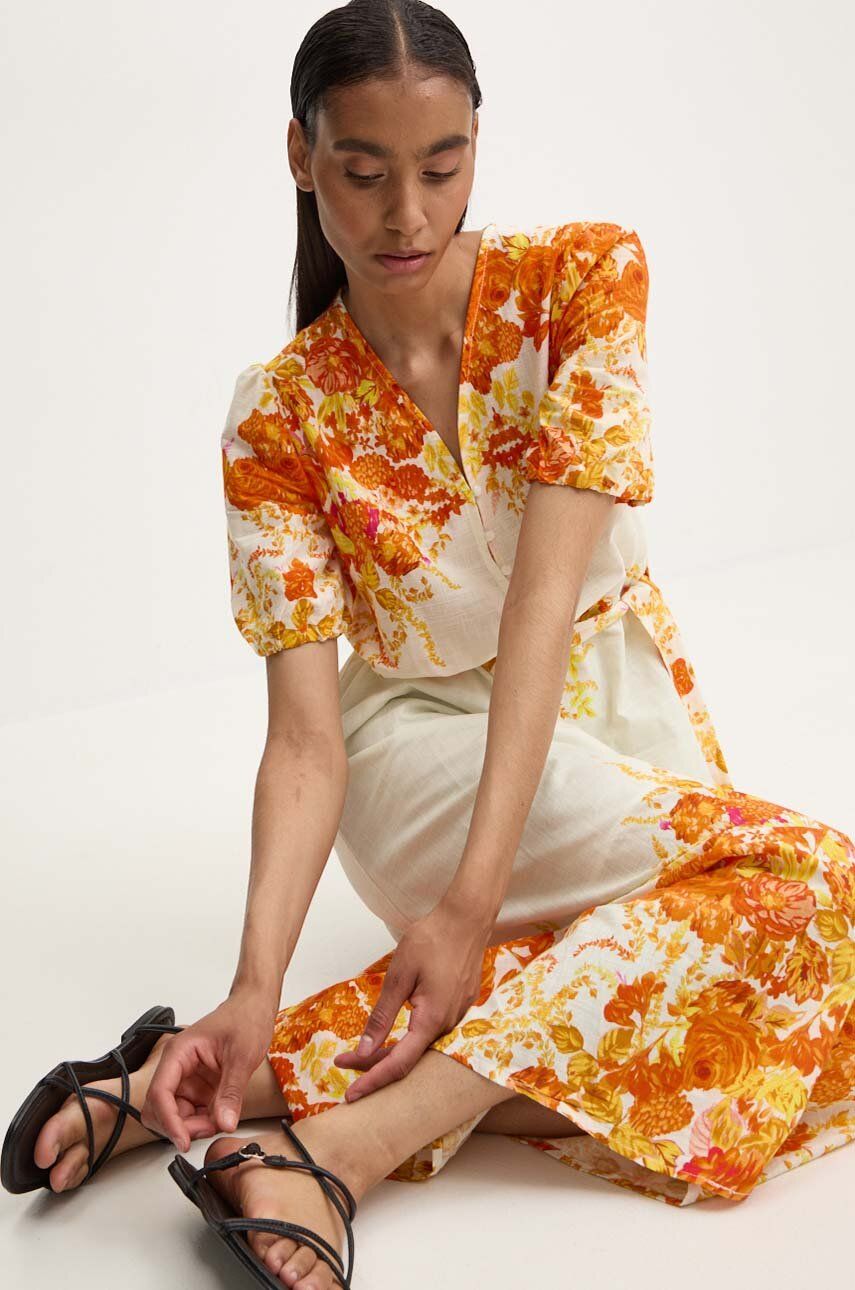 Answear Lab rochie din bumbac culoarea portocaliu, maxi, evazati