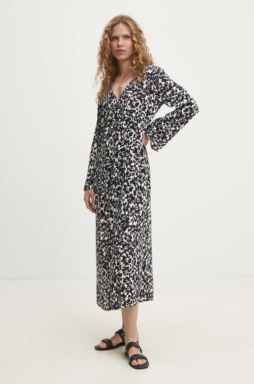 Answear Lab rochie culoarea negru, midi, drept Answear Lab rochie culoarea negru, midi, drept