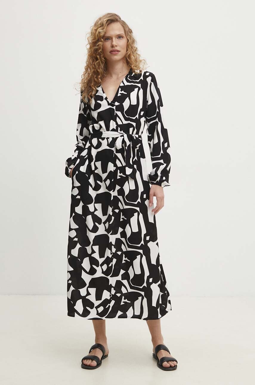 Answear Lab rochie culoarea negru, maxi, evazată