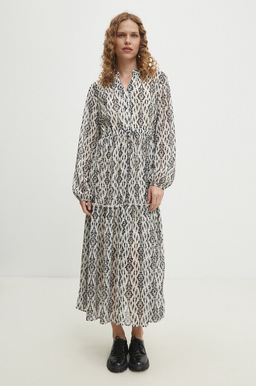 Answear Lab rochie culoarea alb, maxi, evazată