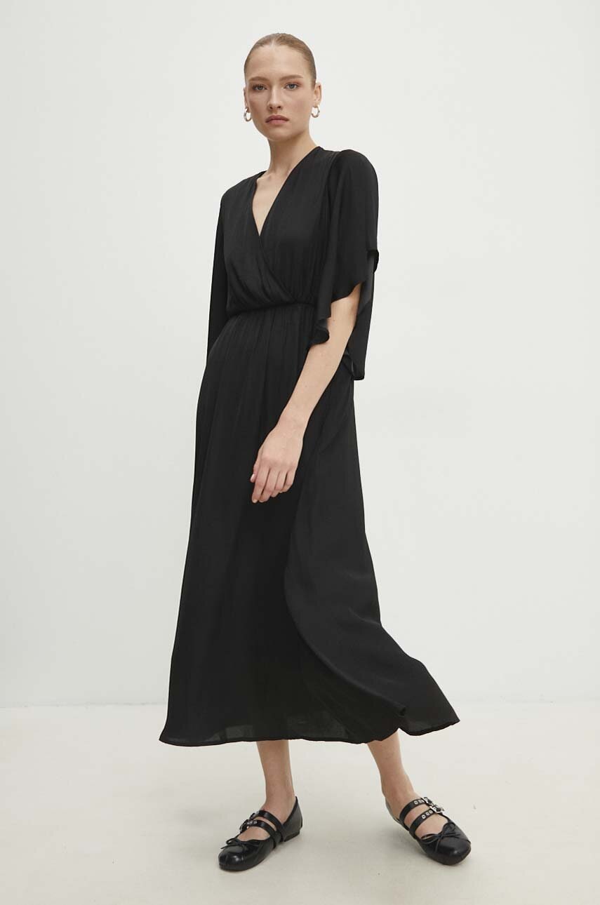 Answear Lab rochie culoarea negru, maxi, evazati