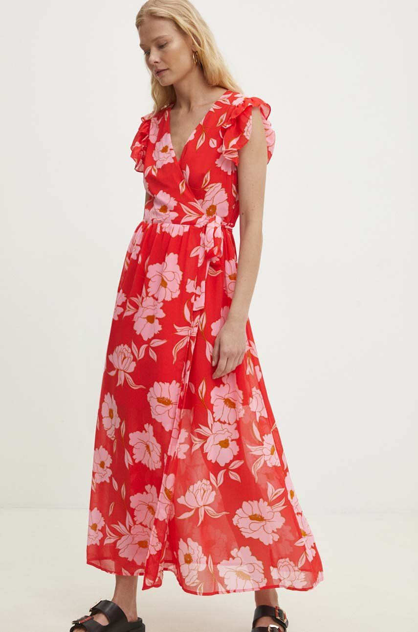 Answear Lab rochie culoarea portocaliu, maxi, evazată