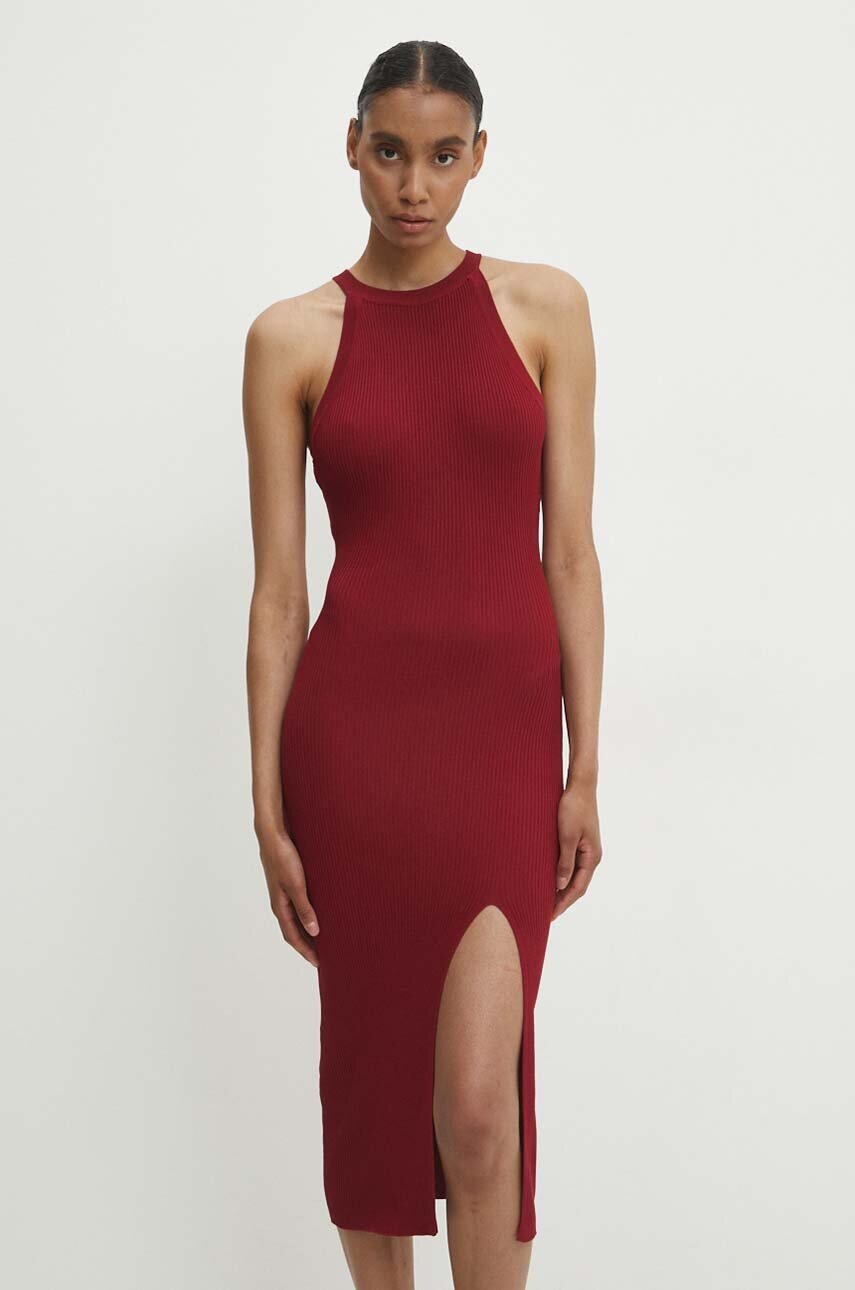 

Рокля Answear Lab в червено дълга с кройка по тялото, Червен