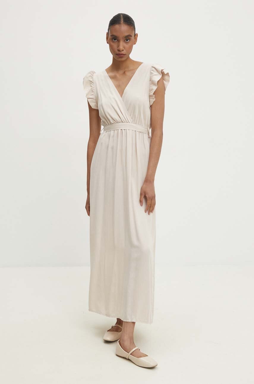 Answear Lab rochie culoarea bej, maxi, evazata