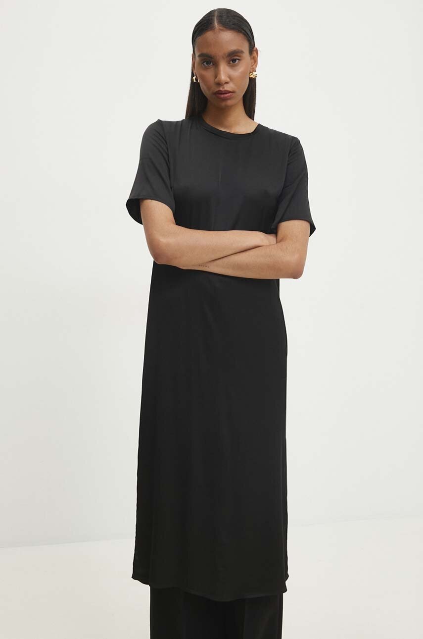 Answear Lab rochie culoarea negru, midi, dreaptă