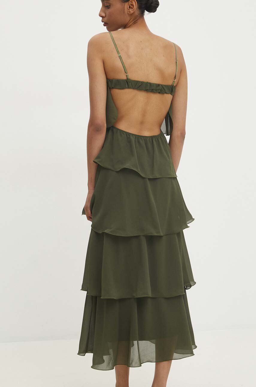 Answear Lab rochie culoarea verde, maxi, evazati