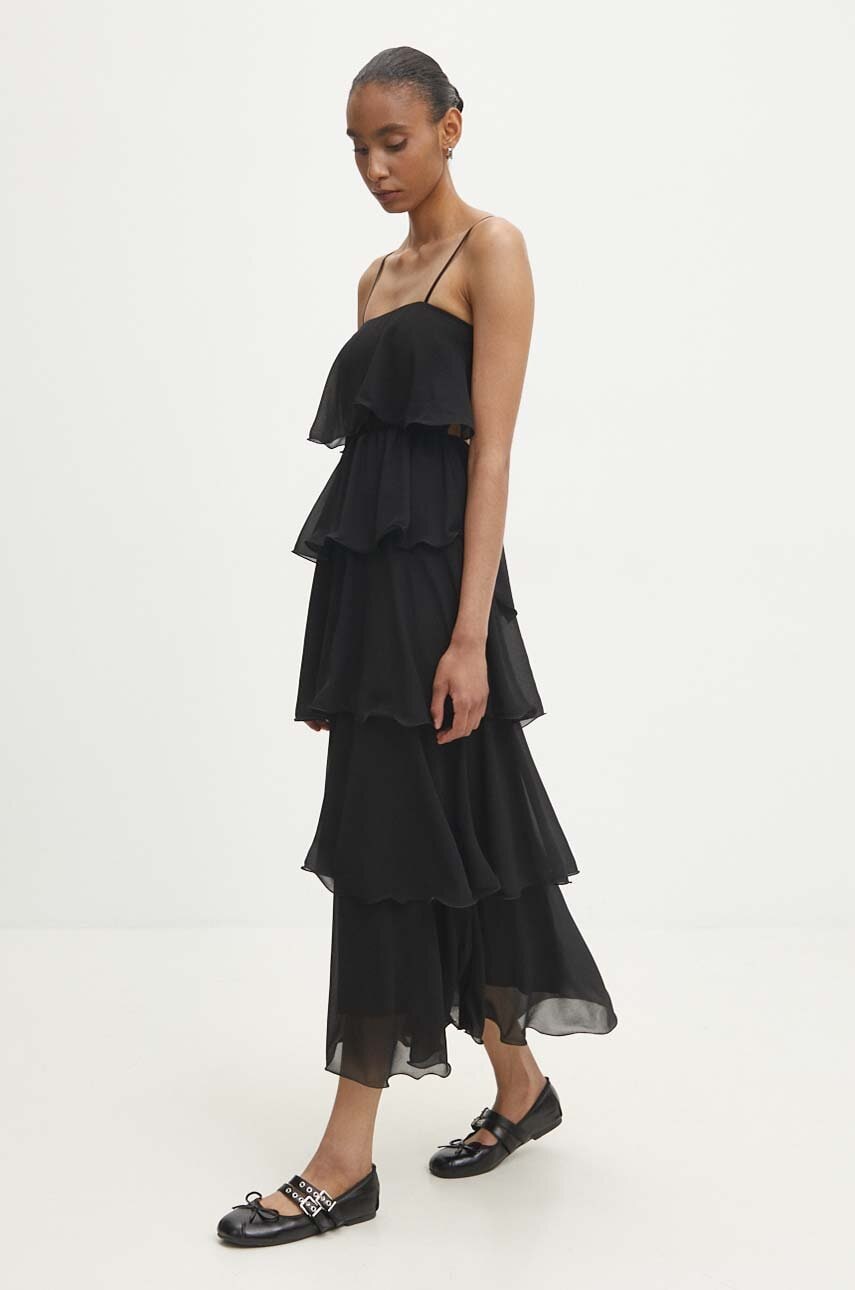 Answear Lab rochie culoarea negru, maxi, evazată