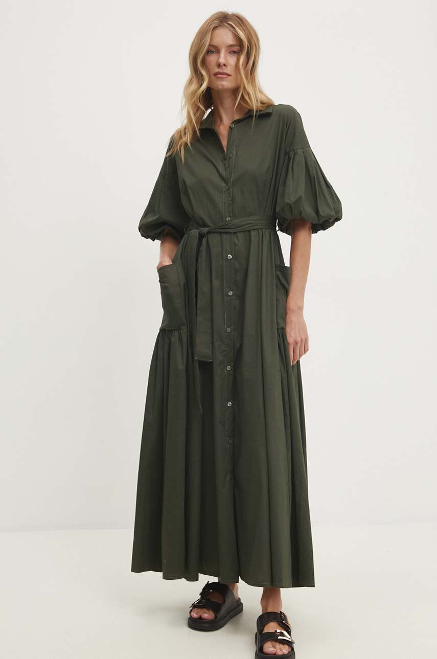 Answear Lab rochie culoarea verde, maxi, evazati