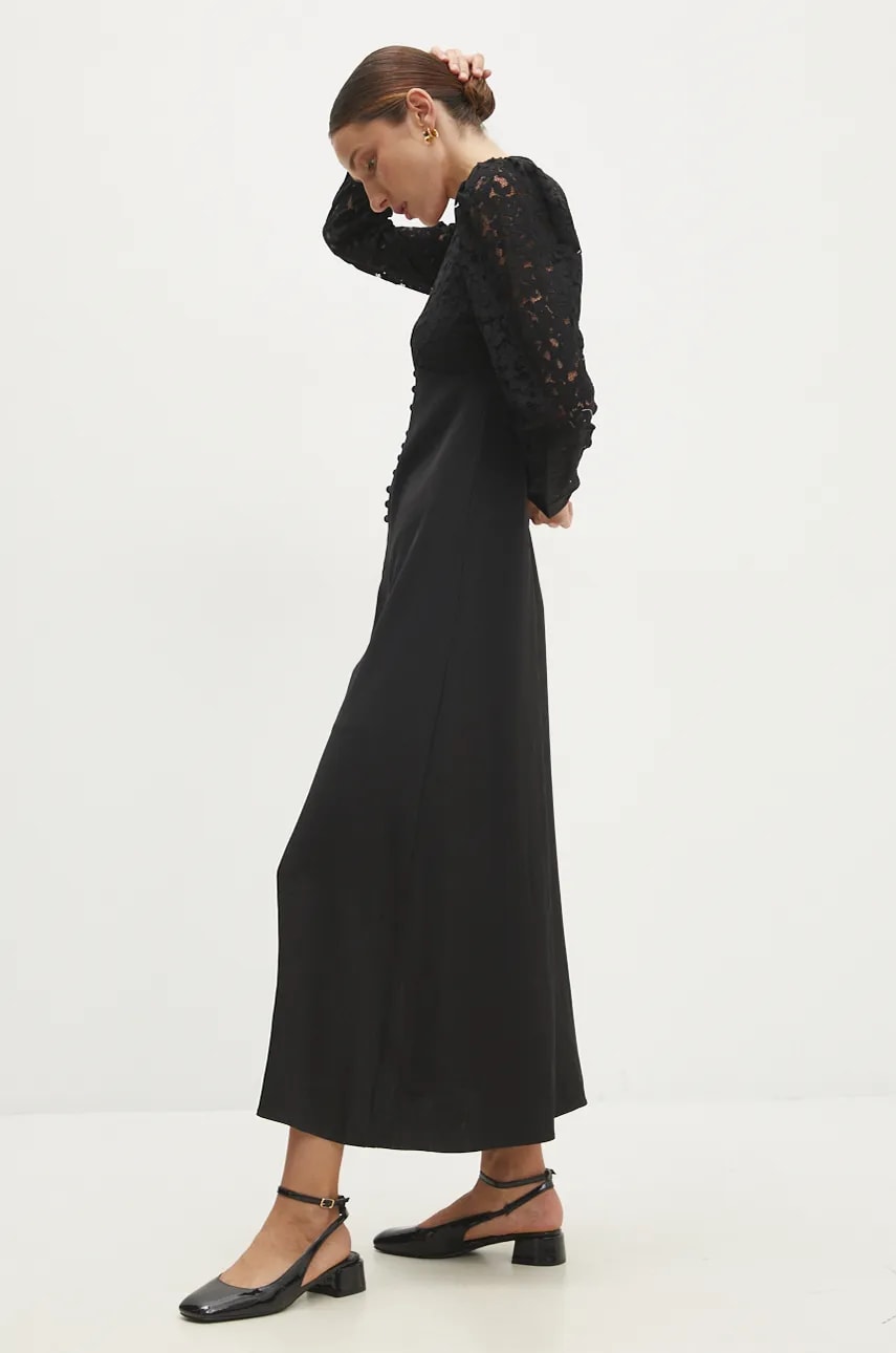 Answear Lab rochie culoarea negru, maxi, evazată