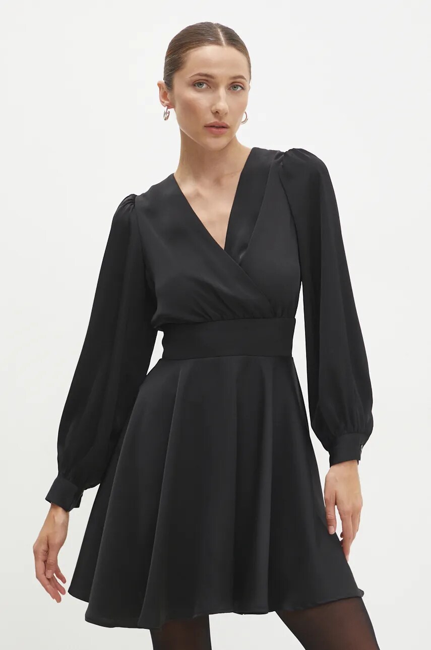 Answear Lab rochie culoarea negru, mini, evazati