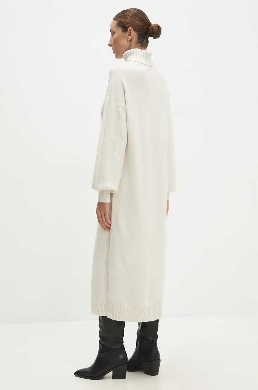 Сукня Answear Lab колір бежевий midi oversize