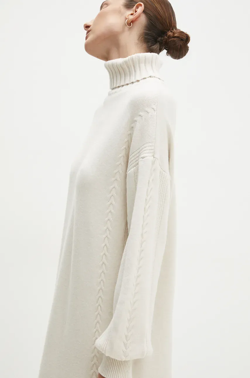 Сукня Answear Lab колір бежевий midi oversize
