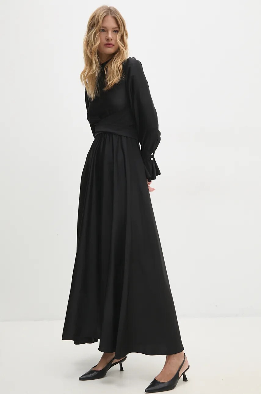 Answear Lab rochie culoarea negru, maxi, evazată