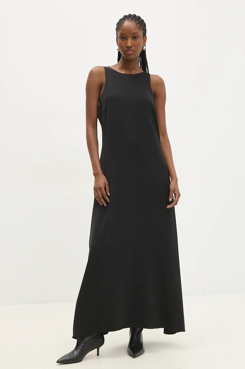 Платье Answear Lab цвет чёрный maxi расклешённая Платье Answear Lab цвет чёрный maxi расклешённая