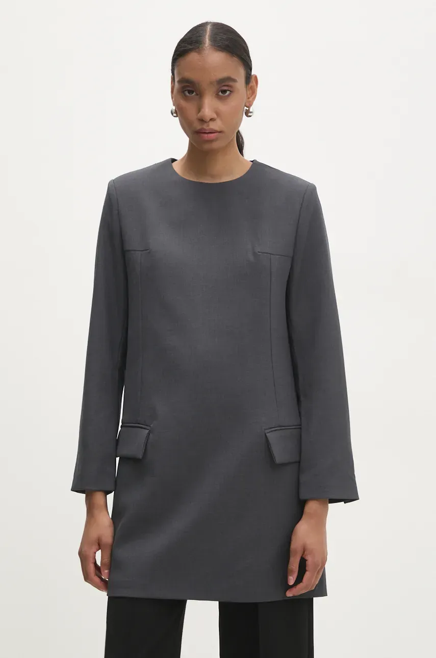 Answear Lab rochie culoarea gri, mini, dreaptă