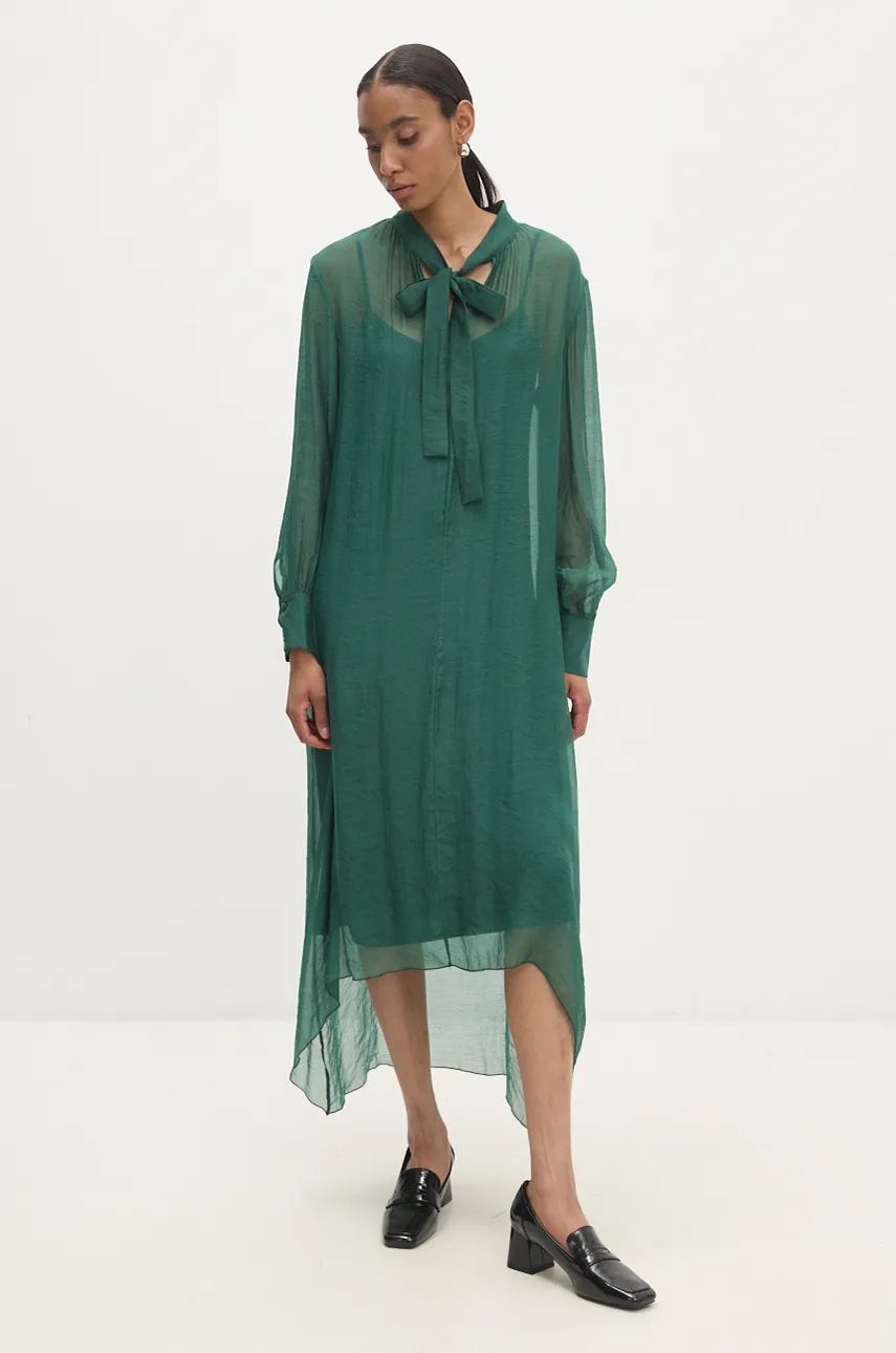 Answear Lab rochie culoarea verde, midi, dreaptă