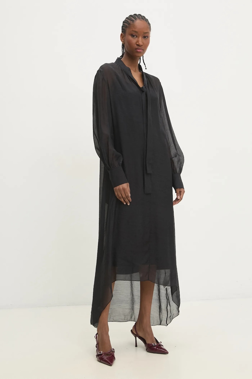 Answear Lab rochie culoarea negru, midi, dreaptă