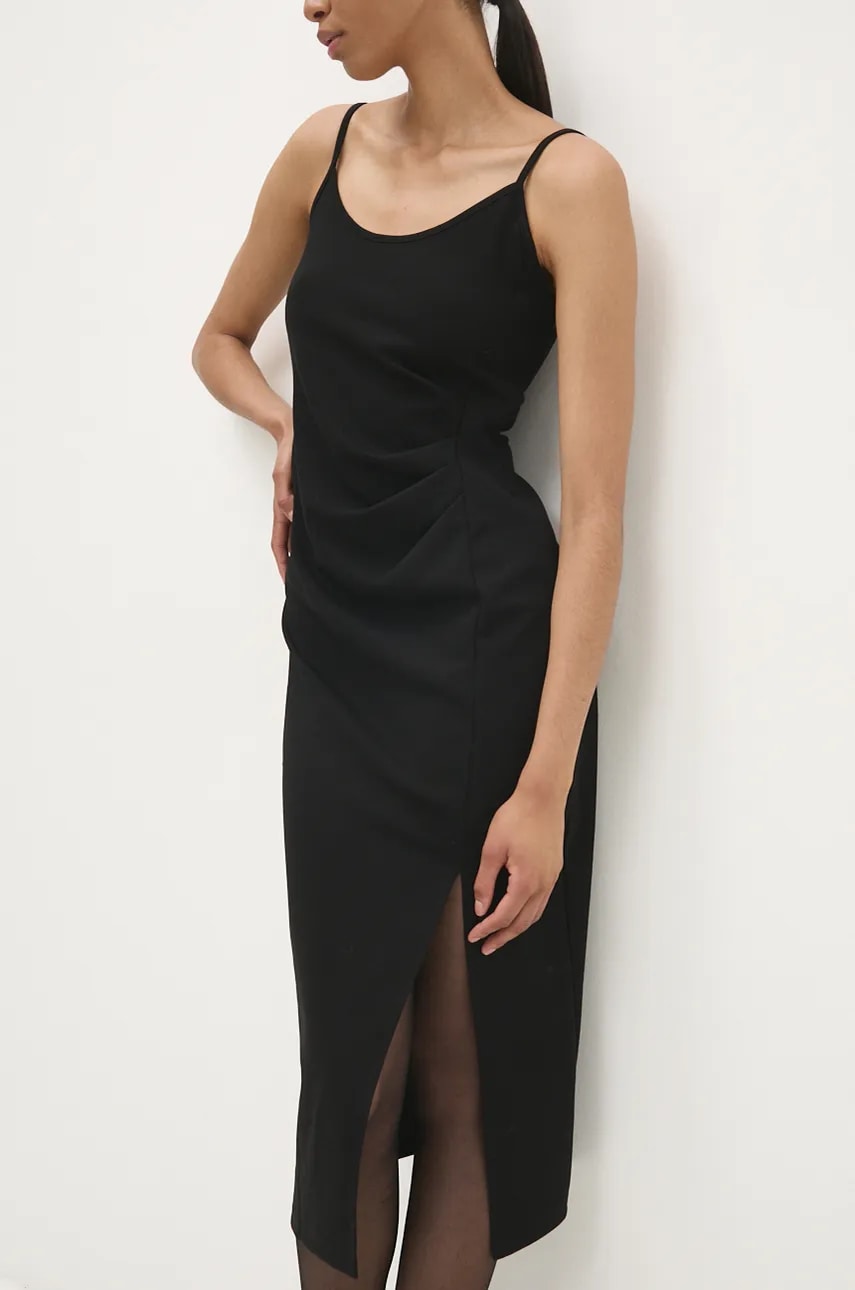 Answear Lab rochie culoarea negru, midi, mulată