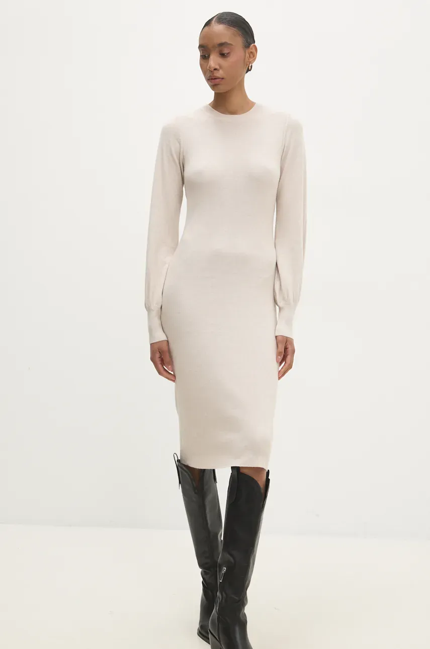 Answear Lab rochie culoarea bej, mini, dreaptă