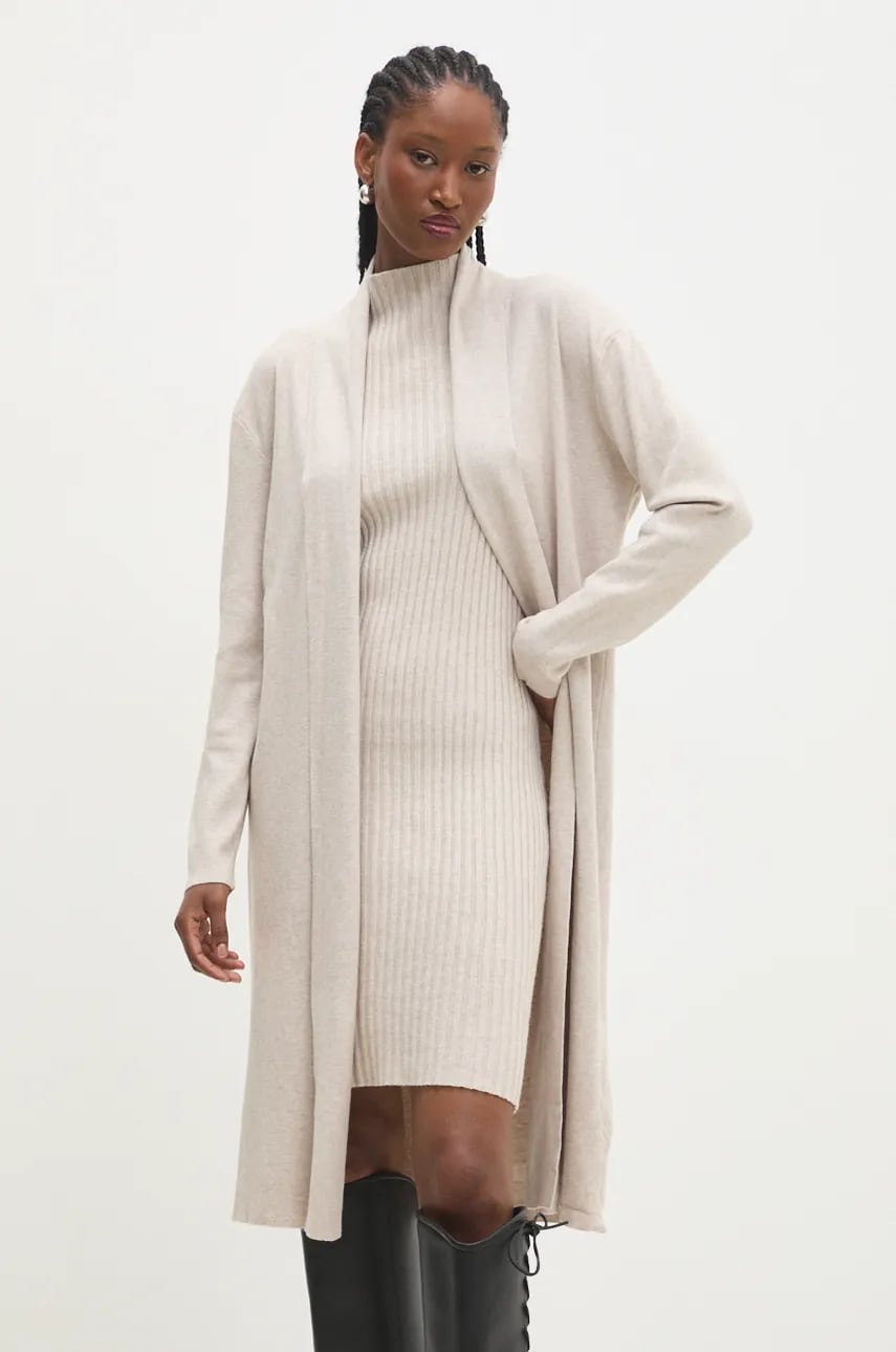 Answear Lab rochie și cardigan culoarea bej Answear Lab rochie și cardigan culoarea bej