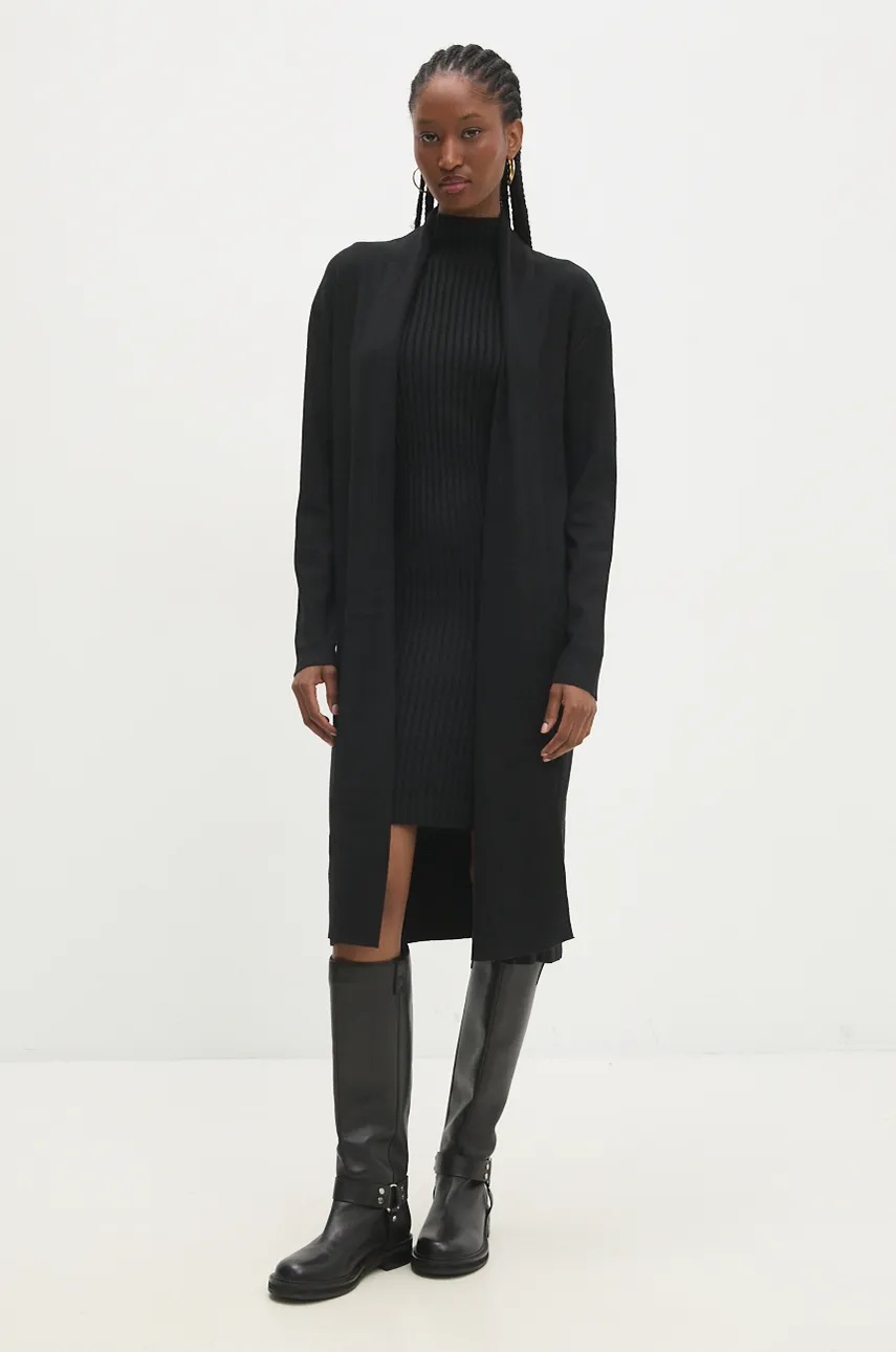 Φόρεμα και ζακέτα Answear.LAB χρώμα: μαύρο φωτογραφία