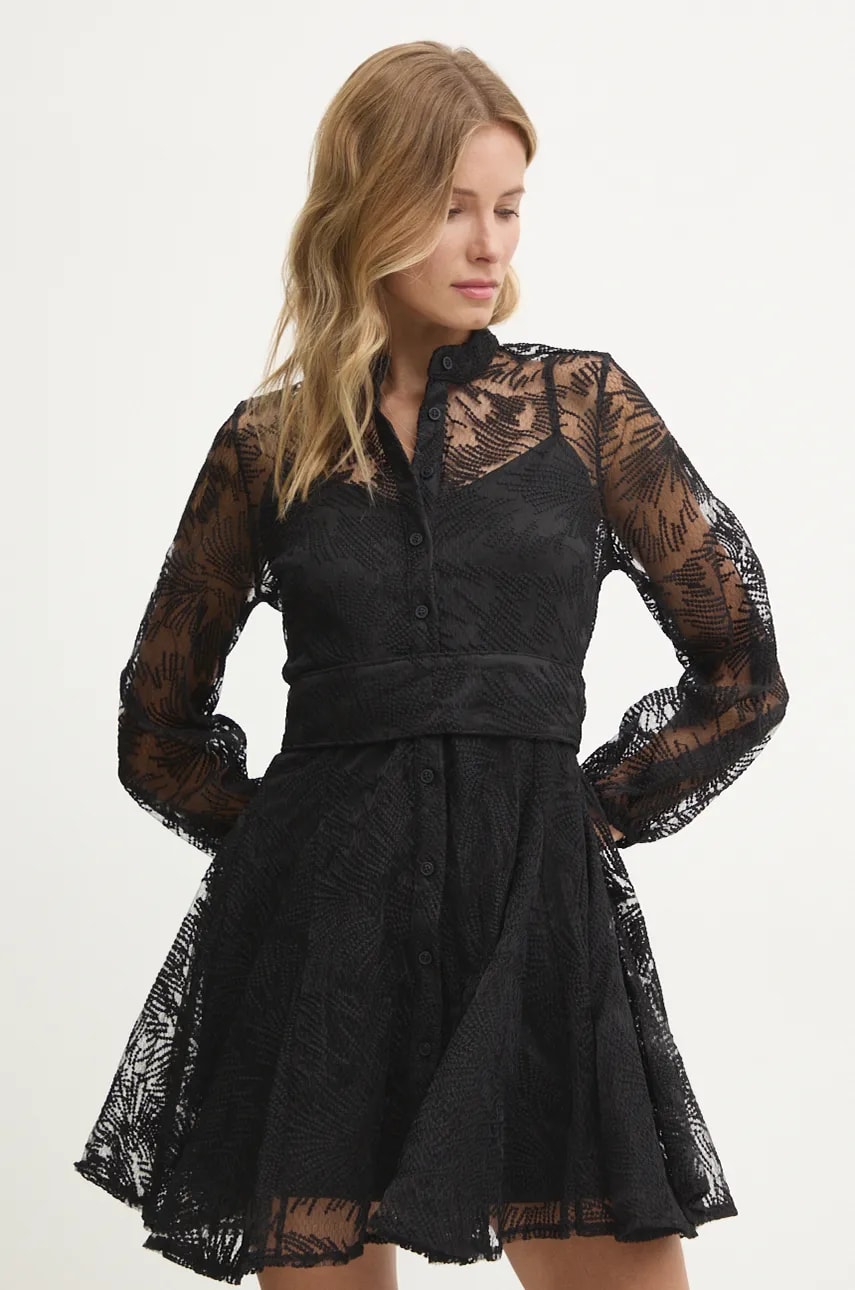 Answear Lab rochie culoarea negru, mini, evazati