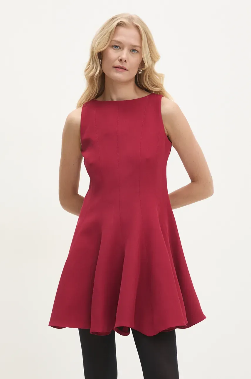 Answear Lab rochie culoarea rosu, mini, evazată