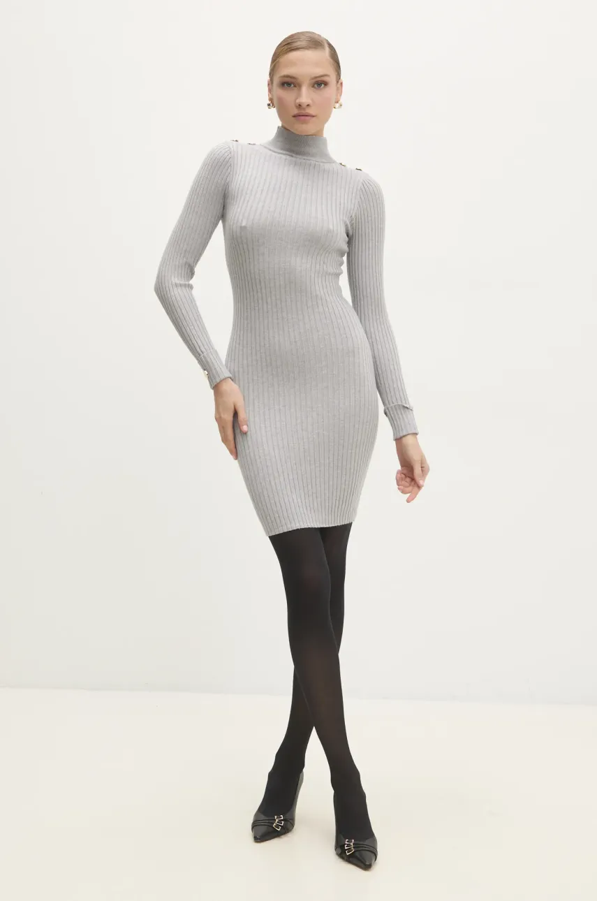 Answear Lab rochie culoarea gri, mini, mulată