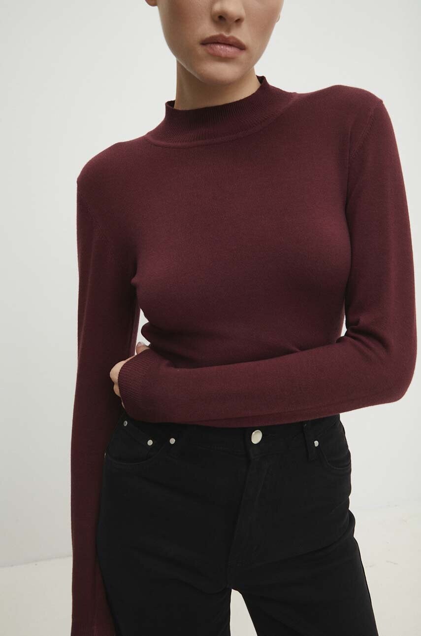 Answear Lab pulover de casmir culoarea bordo, light