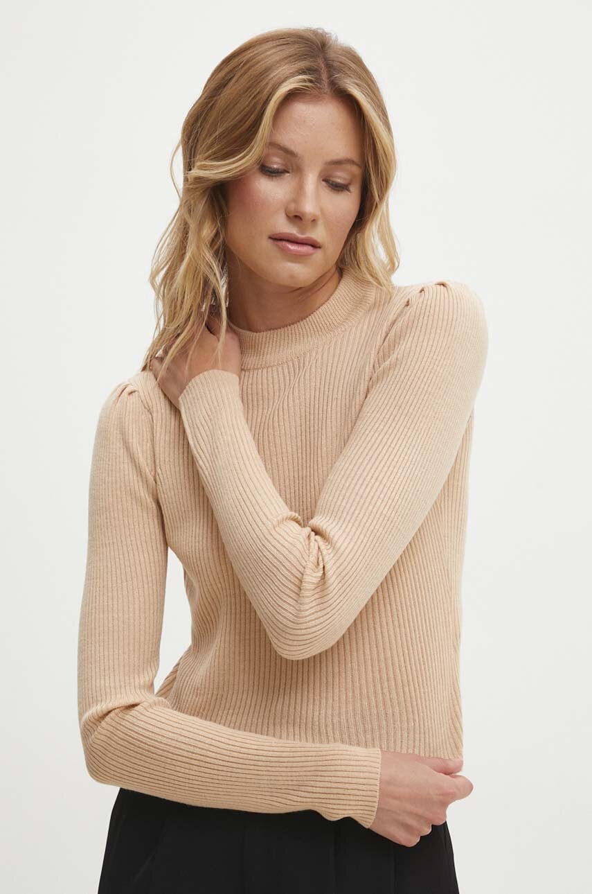 Answear Lab pulover femei, culoarea bej, light, cu turtleneck Answear Lab pulover femei, culoarea bej, light, cu turtleneck