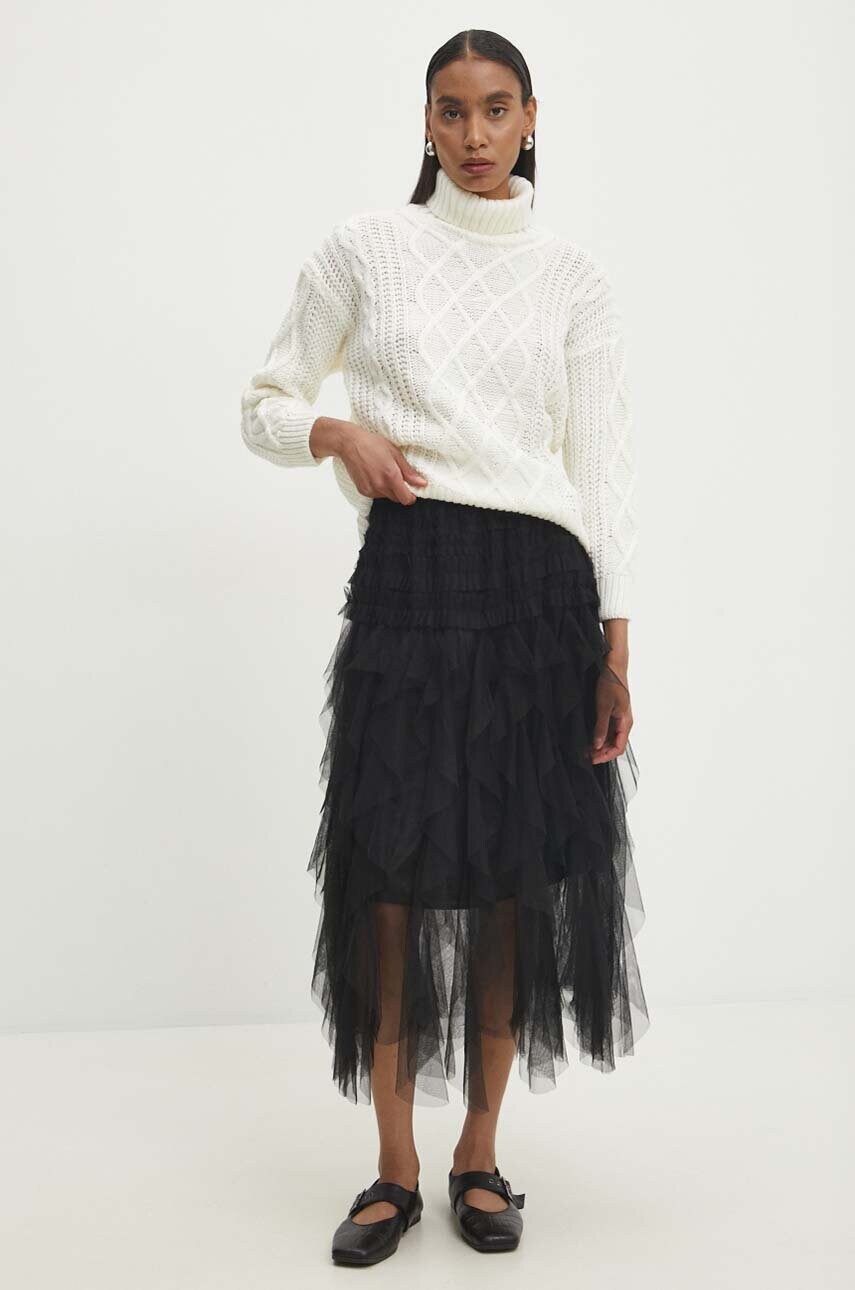 Answear Lab pulover femei, culoarea bej, cu guler