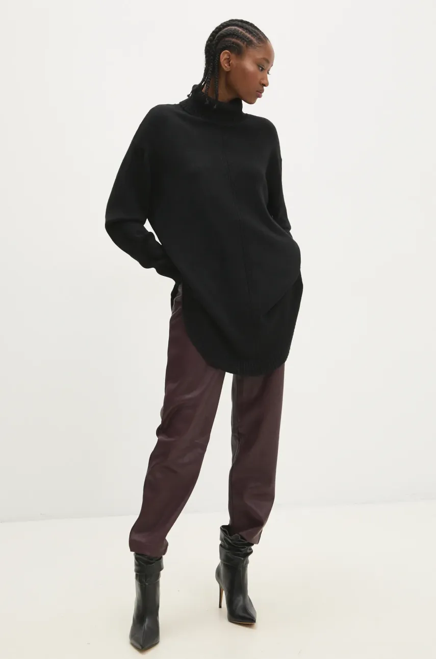 Свитер Answear.LAB женский цвет чёрный с гольфом Свитер Answear.LAB женский цвет чёрный с гольфом