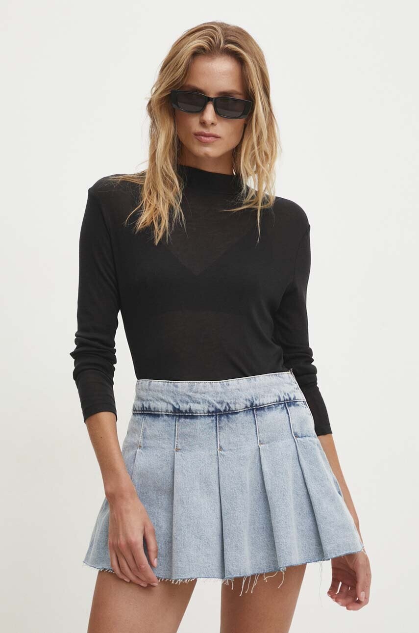 Answear Lab pulover de lana culoarea negru, light, cu turtleneck
