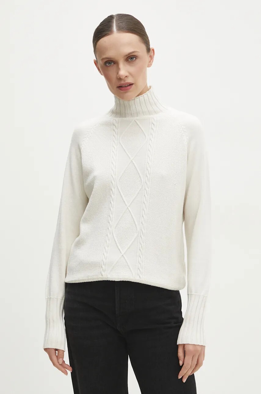 Answear Lab pulover femei, culoarea bej, cu turtleneck Answear Lab pulover femei, culoarea bej, cu turtleneck