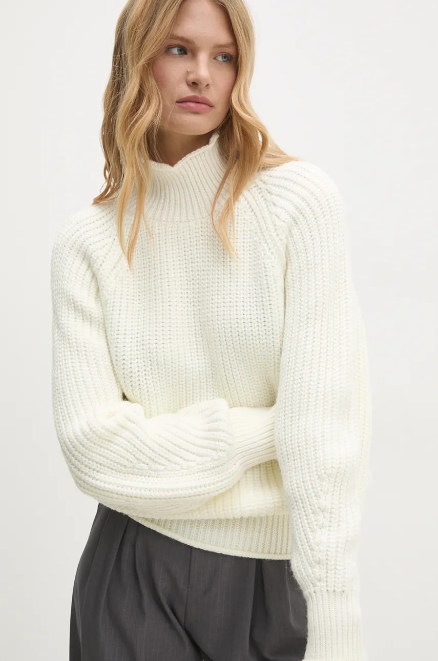 Answear Lab pulover femei, culoarea bej, cu turtleneck Answear Lab pulover femei, culoarea bej, cu turtleneck