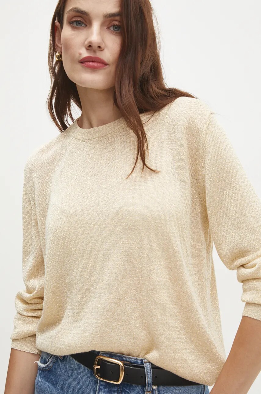 Answear Lab pulover femei, culoarea auriu, light