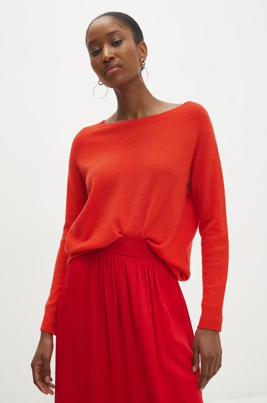 Answear Lab Pulover De Lana Femei, Culoarea Rosu, Light