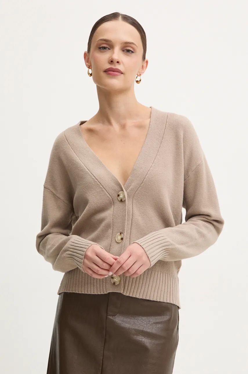 Answear Lab cardigan femei, culoarea maro, light