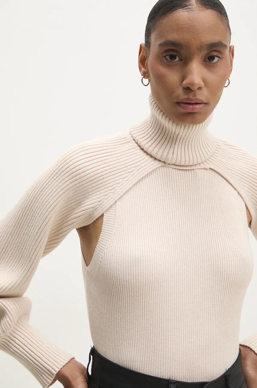 Answear Lab vesta culoarea bej, light