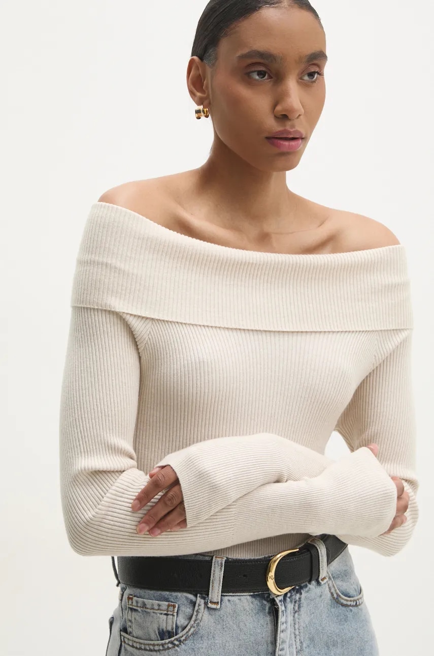 Answear Lab pulover femei, culoarea bej, light