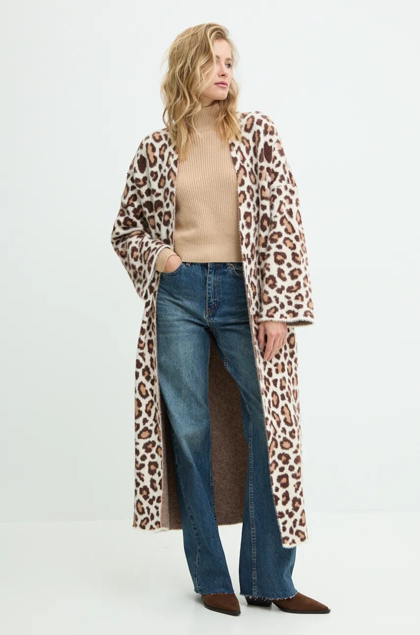 Answear Lab cardigan femei, culoarea maro, călduros