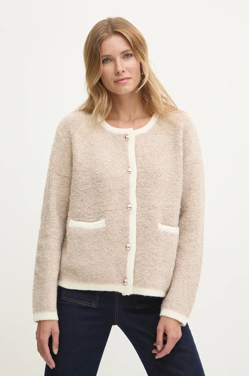 Answear Lab cardigan femei, culoarea bej
