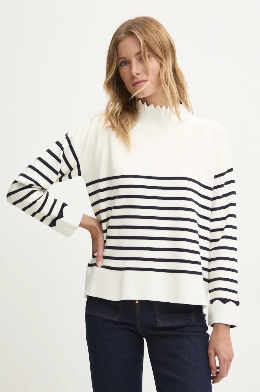 Answear Lab pulover femei, culoarea alb, light, cu guler