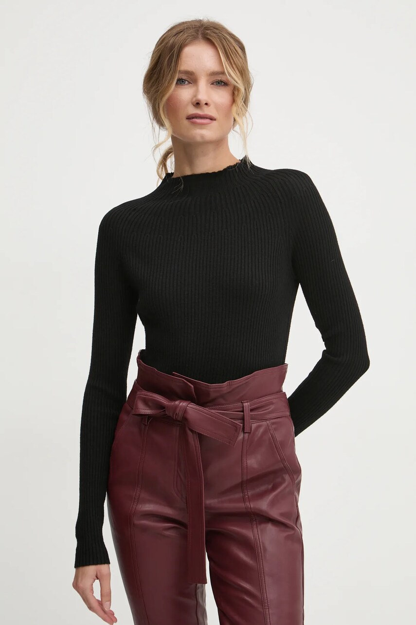 Answear Lab pulover femei, culoarea negru, light, cu turtleneck