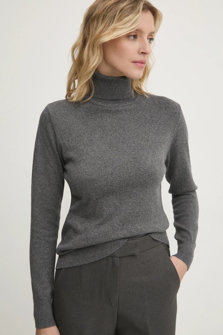 Answear Lab pulover de cașmir culoarea gri, light, cu guler